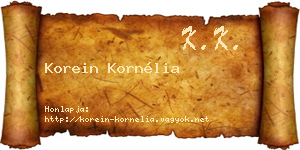Korein Kornélia névjegykártya